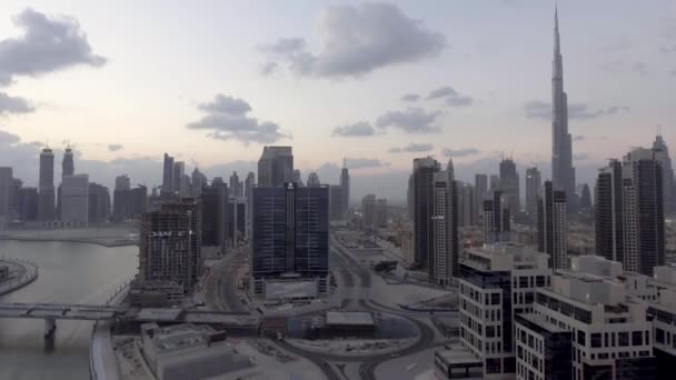Luftaufnahme Von Dubais Wolkenkratzern Der Innenstadt Video — Stockvideo