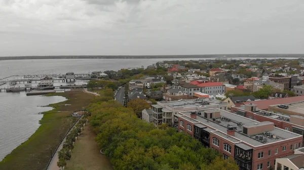 Charleston April 2018 Aerial Skyline Charleston Staden Lockar Miljoner Turister — Stockfoto