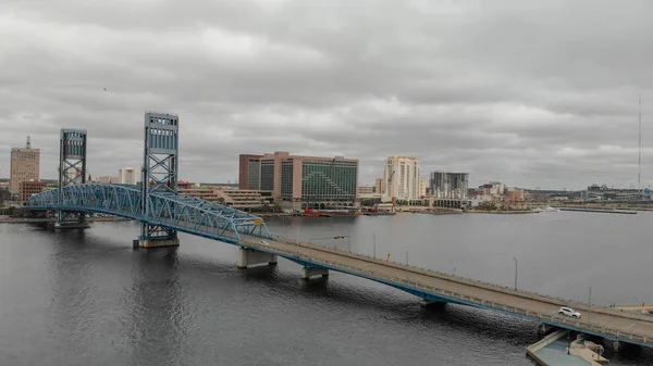 Jacksonville Kwietnia 2018 Miasto Lotu Ptaka Widok Pochmurny Dzień Jacksonville — Zdjęcie stockowe