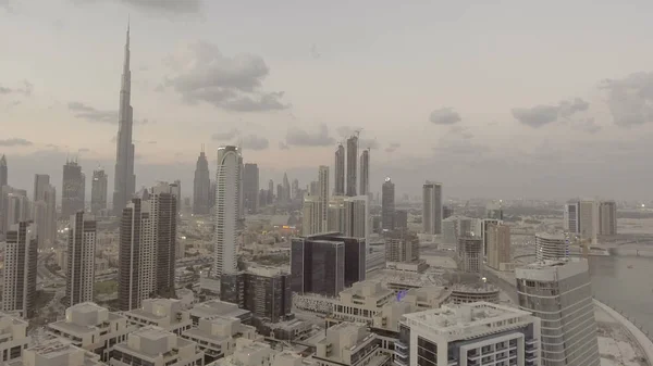 Dubaj Prosinec 2016 Panorama Města Vrtulníku Soumraku Město Láká Ročně — Stock fotografie