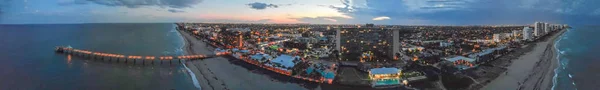 Zonsondergang Luchtfoto Van Kustlijn Boca Raton Florida — Stockfoto