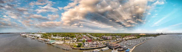Amelia Islan Fernandina Beach Florida Vista Panoramica Aerea Tramonto — Foto Stock