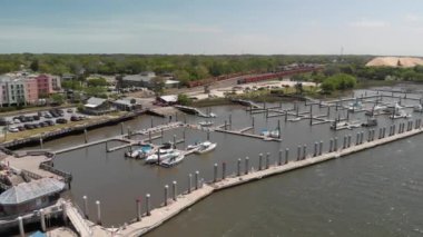 Amelia Island, Fernandina Beach, Florida. Havadan panoramik görünümü