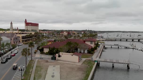 Vista Pôr Sol Augustine Riverfront Florida Eua Vídeo — Vídeo de Stock