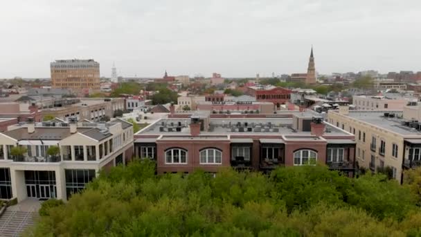 Panoramautsikt Över Solnedgången Flygfoto Över Charleston Park South Carolina — Stockvideo