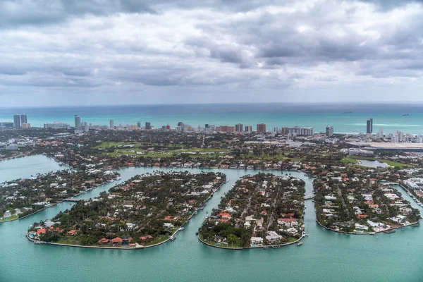 Вид Воздуха Острова Сансет Майами Бич Майами Флорида — стоковое фото