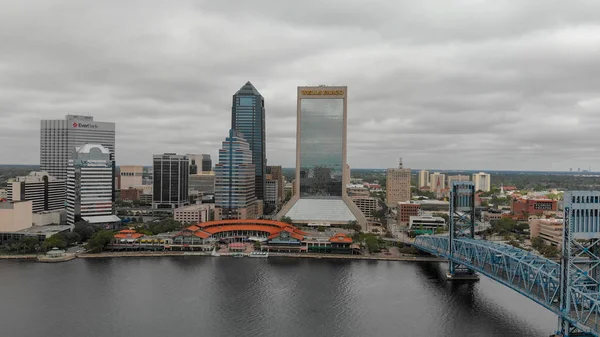 Jacksonville Abril 2018 Vista Aérea Cidade Dia Nublado Jacksonville Uma — Fotografia de Stock