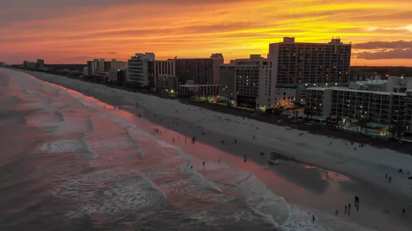 Myrtenstrand Luftaufnahme Bei Sonnenuntergang South Carolina — Stockfoto