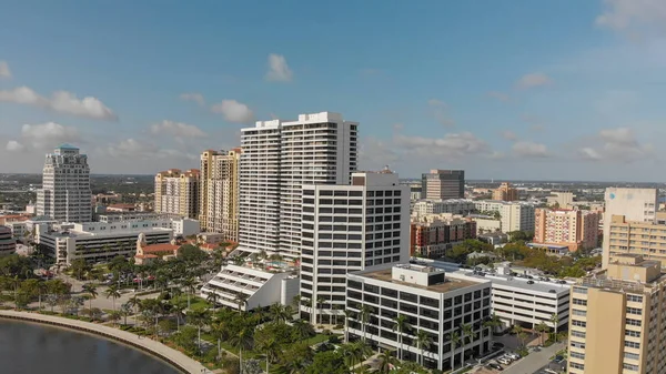 Westpalmenstrand Aus Der Luft Der Abenddämmerung Florida — Stockfoto