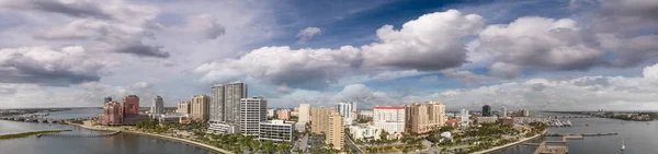 Panorama Palm Beach Florida Panoramatický Letecký Pohled Dron Při Západu — Stock fotografie