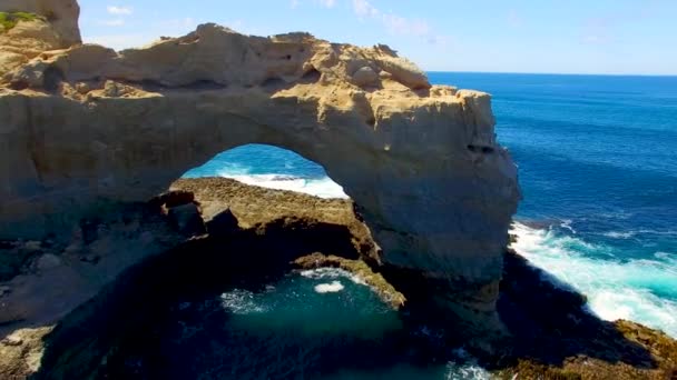 Vista Aérea Panorámica Great Ocean Road Coastline Cerca Port Campbell — Vídeo de stock