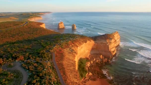 Wunderbarer Blick Auf Apostel Victoria Australien Video — Stockvideo