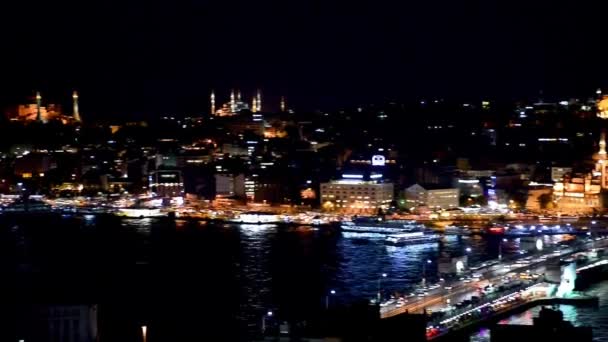 夜の美しい街の都市シーン映像 — ストック動画