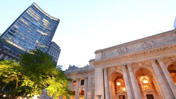 Cenas Urbanas Belo Edifício Biblioteca Cidade Nova York — Vídeo de Stock