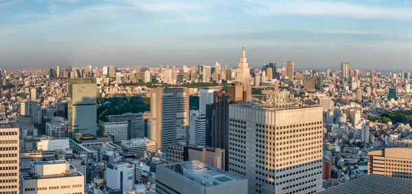 Tokyo Japan Flygfoto Över Shinjuku Byggnader Vid Solnedgången — Stockfoto