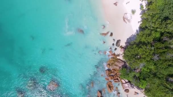 Anse Lazio Beach Praslin Adası Seyşel Adaları Kuzey Batıda Yer — Stok video