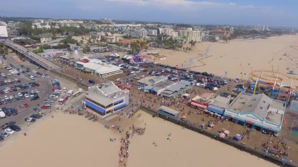 Santa Monica Pier Büyük Çift Eklemli Pier Santa Monica Kaliforniya — Stok video