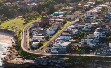 Avustralya 'nın Sydney kıyı şeridinin hava manzarası.
