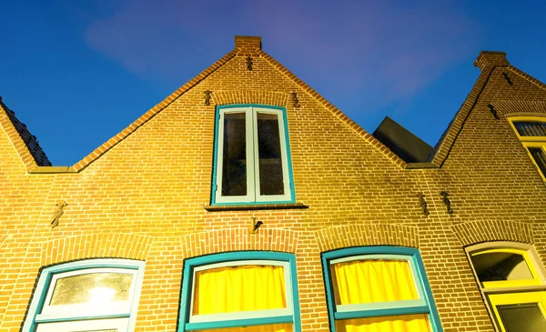 アルクマール オランダ夜の家 — ストック写真