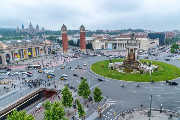 Barcelone Mai 2018 Espagne Vue Aérienne Place Barcelone Attire Millions — Photo