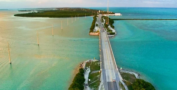 Západ Slunce Klíče Mostu Islamorada Florida — Stock fotografie