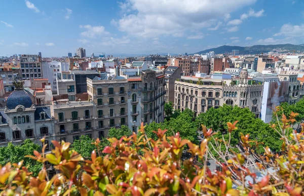 Çatı Passeig Gracia Barselona Hava Görünümünden — Stok fotoğraf