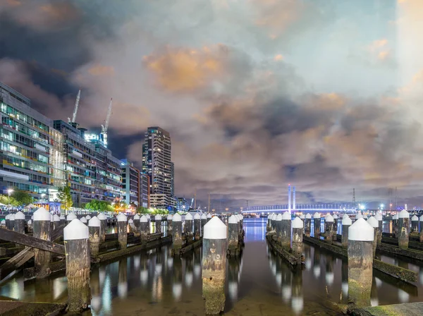 Melbourne Molo Porcie Esplanade Wgląd Nocy — Zdjęcie stockowe