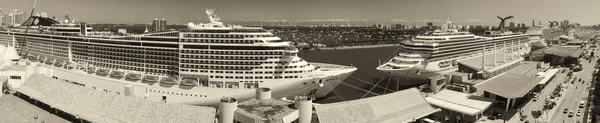 Miami Febrero 2016 Vista Aérea Del Puerto Con Cruceros Miami — Foto de Stock