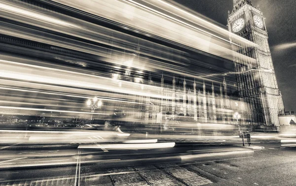 Westminster Bridge Éjjel London Szüreti Jelenet — Stock Fotó