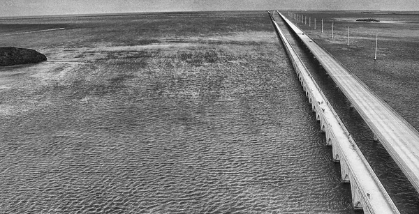 Turkusowe Wody Most Overseas Highway Widok Lotu Ptaka Florida Keys — Zdjęcie stockowe