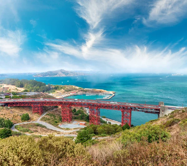 Вид Воздуха Мост Золотые Ворота Сан Франциско Калифорния — стоковое фото