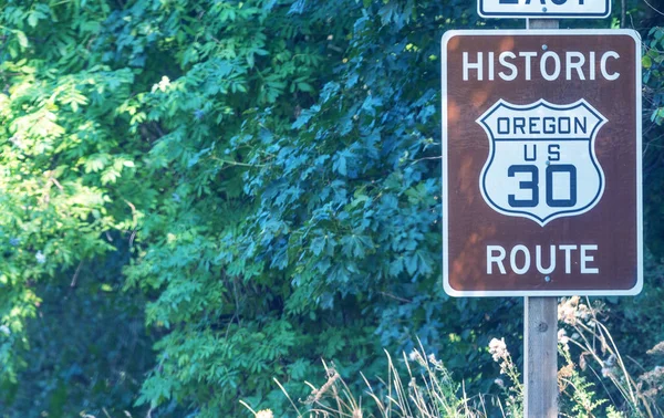 Oregon August 2017 Route Sign Famous Road Columbia River Gorge — Stock Photo, Image