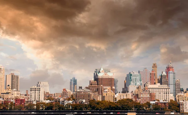 Flygfoto Manhattan West Side Med Hudsonfloden — Stockfoto