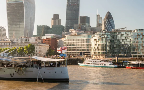 Vacker Utsikt Över Staden London Från Themsen — Stockfoto