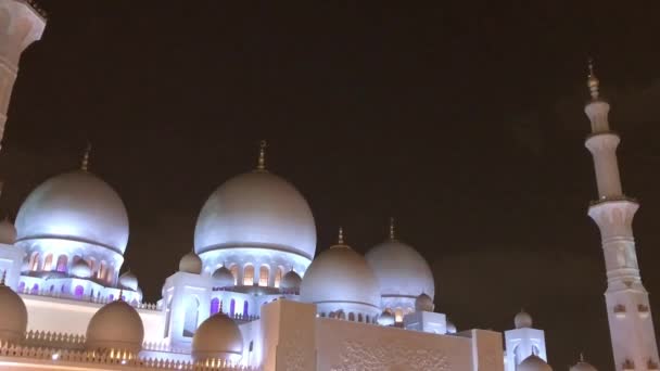 Belo Exterior Mesquita Abu Dhabi Emirados Árabes Unidos — Vídeo de Stock