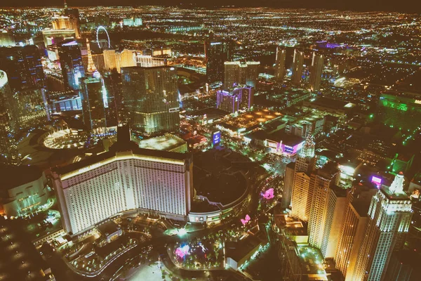 Las Vegas Giugno 2018 Veduta Notturna Aerea Dei Casinò Strip — Foto Stock