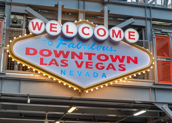 Welcome Downtown Las Vegas Sign Fremont Street — Stock Photo, Image