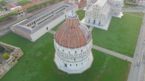 头顶全景鸟瞰的奇迹广场在比萨 意大利 — 图库视频影像