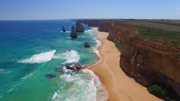 Wunderbarer Blick Auf Apostel Victoria Australien Video — Stockvideo