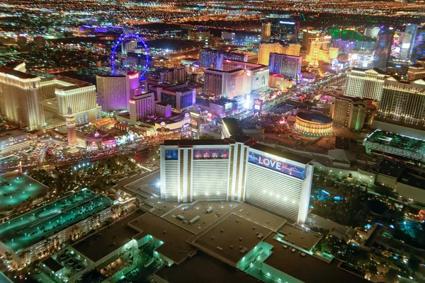 Las Vegas Juni 2018 Night Lights Van Strip Van Helikopter — Stockfoto