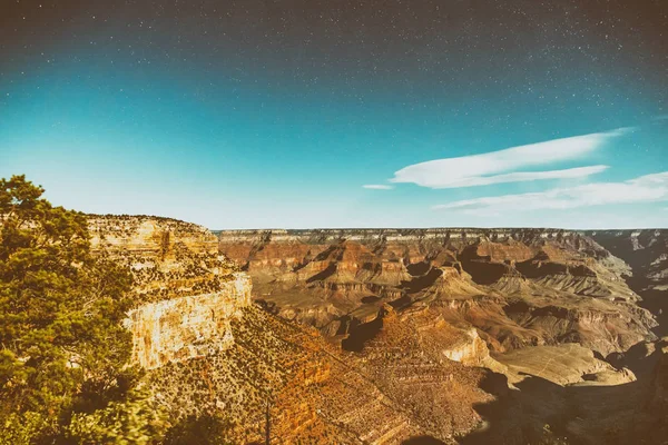 Estrelas Céu Sobre Grand Canyon Eua — Fotografia de Stock