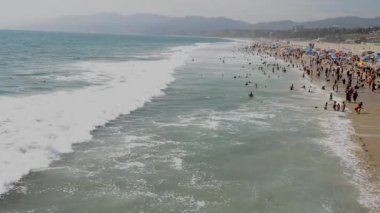 Santa Monica devlet Beach, California State Park Santa Monica, Kaliforniya, ABD, video city tarafından işletilen havadan görünümü 