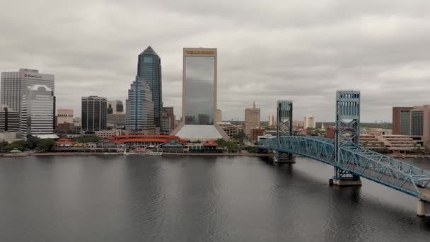 Skyline Aéreo Ponte Cidade Jacksonville Vídeo — Vídeo de Stock