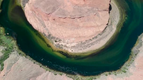 Luftaufnahme Der Hufeisenbiegung Seite Arizona Usa — Stockvideo