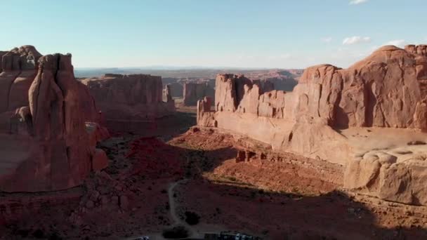 Légi Megtekintése Arches Nemzeti Park Helikopter Utah Amerikai Egyesült Államok — Stock videók