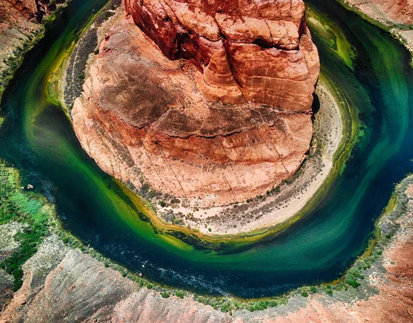 Vue Aérienne Panoramique Horseshoe Bend Arizona Usa — Photo