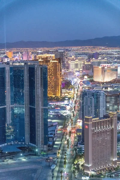 Las Vegas Junio 2018 Vista Aérea Franja Por Noche Esta — Foto de Stock