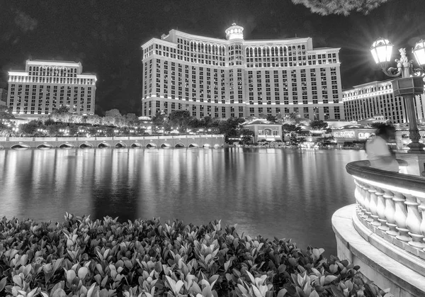 Вид Отель Фонтаны Ночью Лас Вегасе — стоковое фото