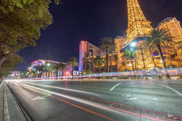 Las Vegas Juin 2018 Trafic Sur Strip Nuit Strip Est — Photo