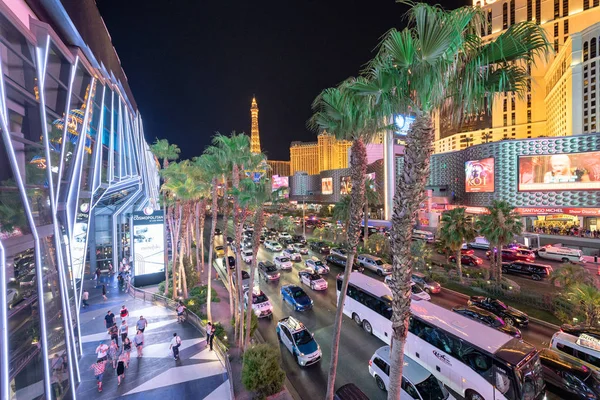 Las Vegas Nevada Juni 2018 Trafik Natten Strip Detta Den — Stockfoto
